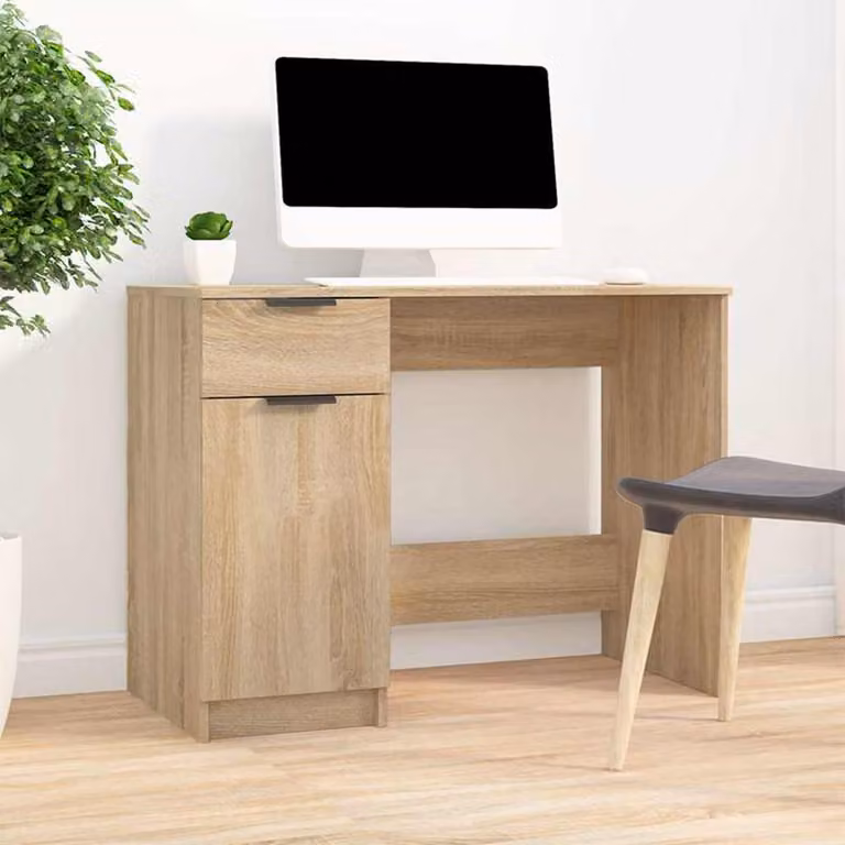 Scrivania da ufficio vidaXL in legno color rovere, L 100 x P 50 x H 75 cm