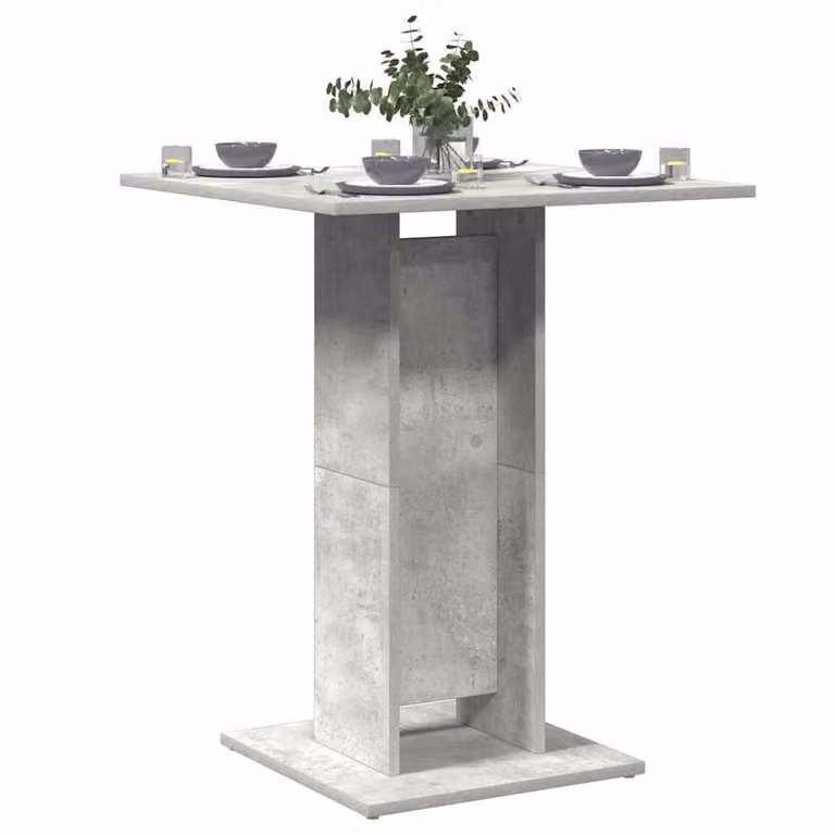 vidaXL Tavolo da Bistrot Moderno Quadrato in Legno Multistrato Grigio Opaco L/P/H: 60 x 60 x 75 cm