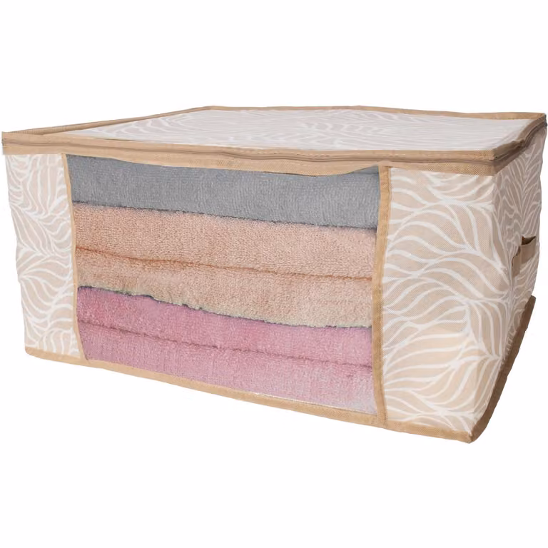 Vestiamo Casa Contenitore salvaspazio per armadio con cerniera in plastica beige H: 30 cm, L: 60 cm, P: 45 cm