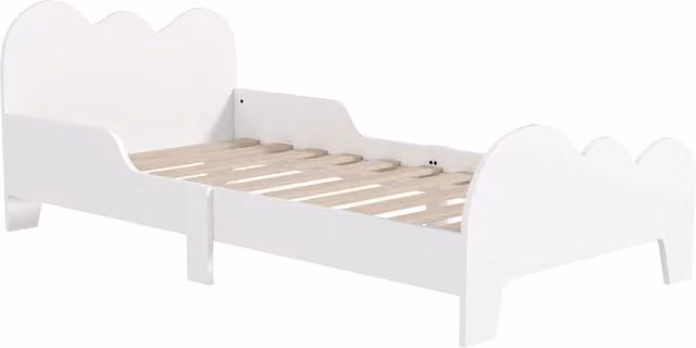 Letto singolo per bambini Zephmum bianco con barriere di protezione L: 140 cm, P: 70 cm, H: 56 cm