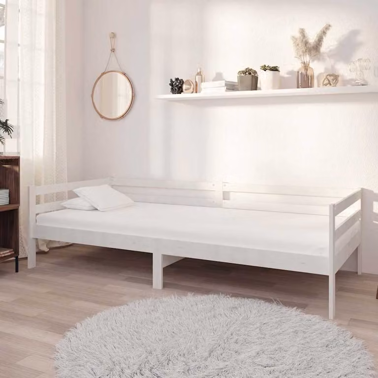 vidaXL Dormeuse Bianca in Legno Massello di Pino L/P: 90 x 200 cm