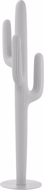 Appendiabiti a forma di cactus Saguaro Qeeboo in polietilene e metallo, disponibile nei colori beige o bianco con finitura opaca