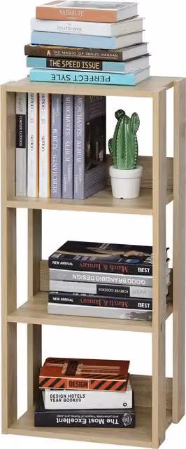 Libreria HOMCOM in legno con 3 ripiani, design moderno in marrone e beige, L 40 cm x P 29,2 cm x H 87,9 cm