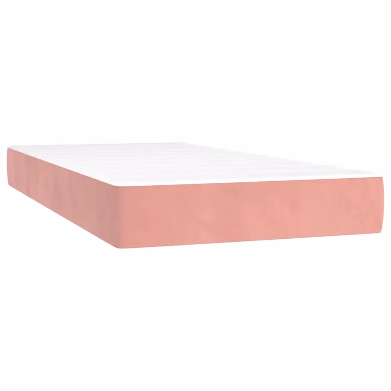 Materasso Ibrido per Bambini Design Mania in Velluto Rosa e Bianco L: 160 cm, P: 80 cm, H: 20 cm