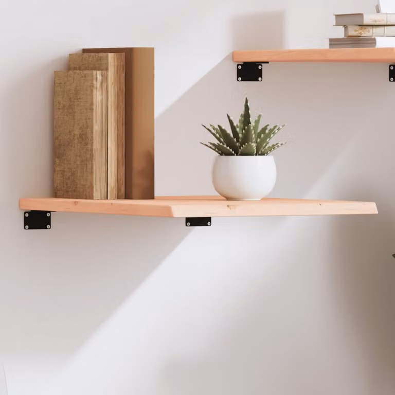 vidaXL Ripiano a Parete in Legno Massello di Rovere Non Trattato, Marrone, L 50 cm x P 40 cm x H 2 cm