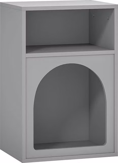 Comodino stretto ad arco HOMCOM con 2 scomparti aperti, grigio, L: 40 cm, P: 30 cm, H: 60 cm