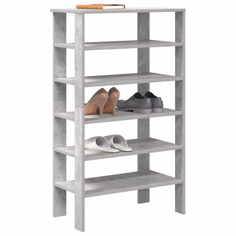 Scarpiera moderna vidaXL in MDF grigio opaco, L/P/H: 61 x 32 x 105 cm