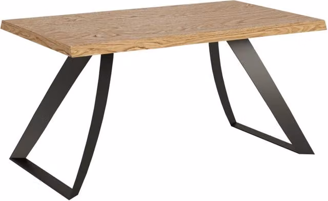 Tavolo allungabile in rovere scortecciato con gambe in metallo antracite Bs Com L/P: 160 x 90 cm, estensibile fino a 210 x 90 cm