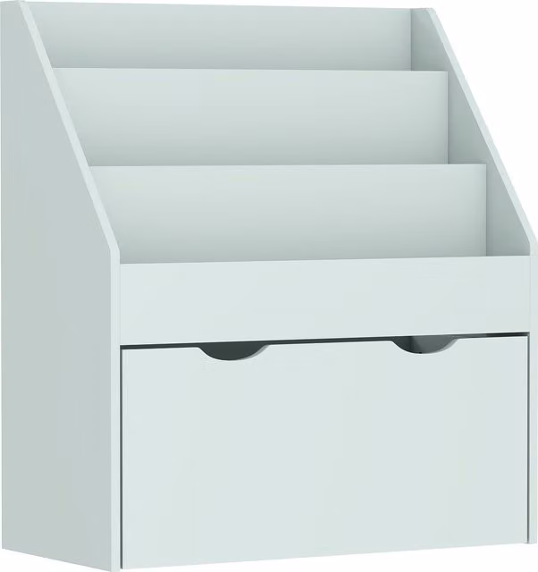 Libreria per bambini AIYAPLAY con 3 ripiani e cassetto, verde, L 62,5 cm x P 30 cm x H 70 cm, Aosom Italy