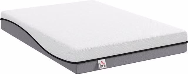 Materasso Matrimoniale Ergonomico HOMCOM con Gel e Regolazione della Temperatura, Rigidità Media H3, Grigio, L: 140 cm, P: 200 cm, H: 20 cm
