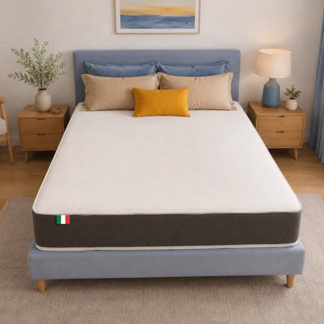 Materasso Ibrido Comfy Line Essential Bianco L: 190 cm, P: 200 cm, H: 20 cm con Regolazione della Temperatura e Tecnologia Traspirante