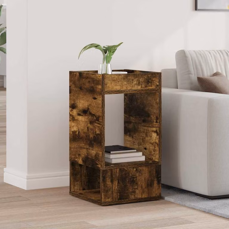 Tavolino moderno vidaXL in legno rovere fumé marrone L/P/H: 30 x 30 x 56 cm