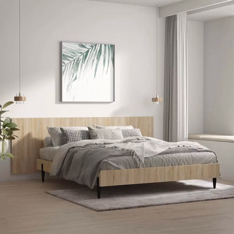 Testiera Letto vidaXL in Legno Ingegnerizzato Rovere Sonoma, Colore Marrone, L 240 x H 80 x P 1,5 cm