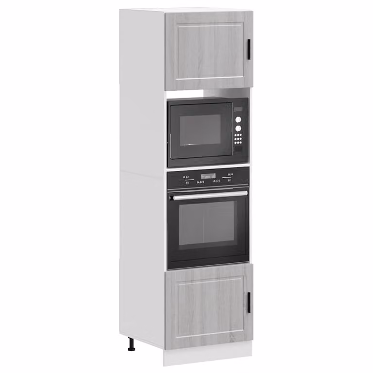 Set di 2 armadi per forno vidaXL in legno multistrato e MDF, colore grigio Sonoma, design moderno per cucina