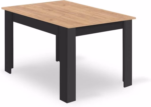 Tavolo da pranzo rettangolare KENDRA HOME in finitura rovere e marrone con gambe nere L: 120 cm, P: 80 cm