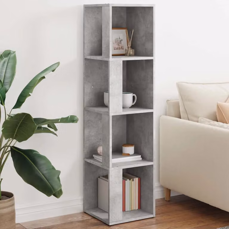 Armadietto angolare moderno vidaXL in MDF grigio, L/P/H: 33 x 33 x 132 cm