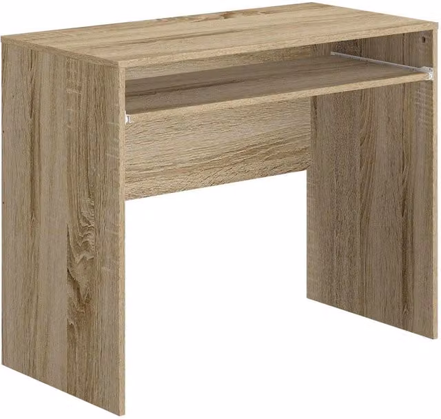 Scrivania King Collection con piano estraibile in legno rovere marrone L: 90 cm, P: 45 cm, H: 74 cm