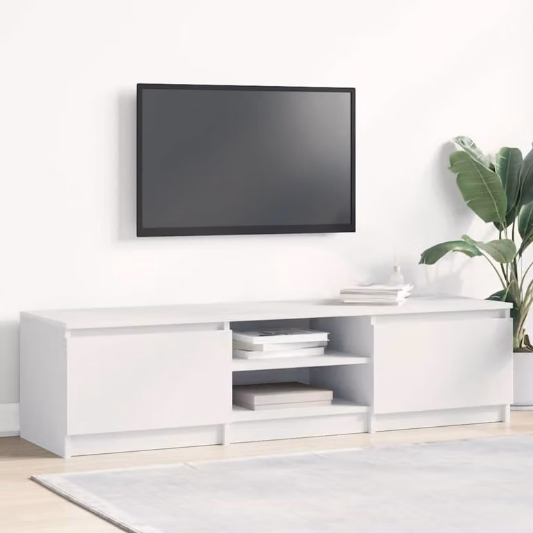 vidaXL Mobile Porta TV Bianco in Legno e MDF per Soggiorno L: 140 cm, P: 40 cm, H: 35,5 cm