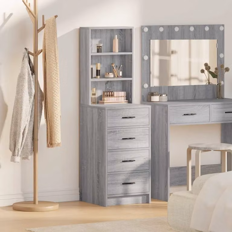 Credenza moderna vidaXL in legno ingegnerizzato grigio sonoma L/P/H: 40 x 41 x 135 cm