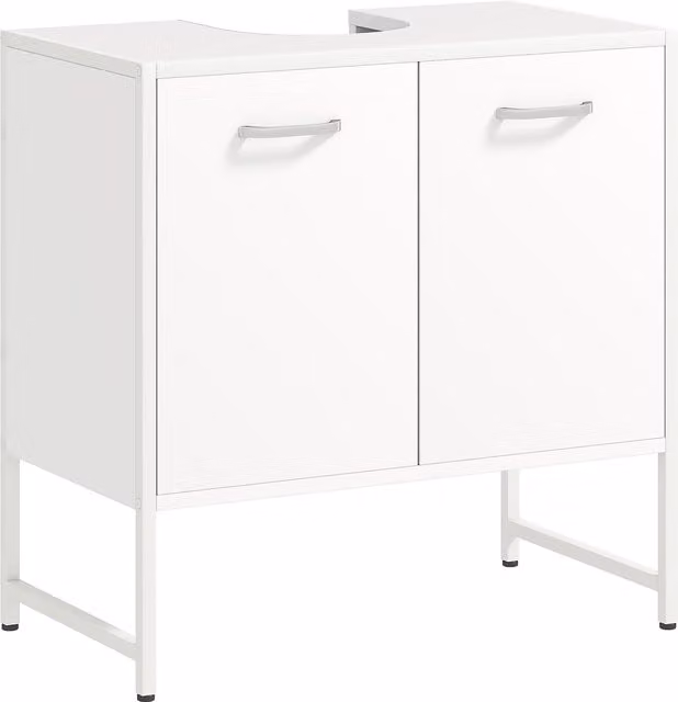 Mobile bagno sotto lavabo HOMCOM bianco con 2 ante soft close e ripiano regolabile
