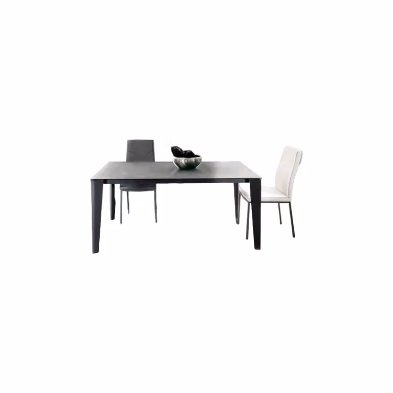 Tavolo allungabile moderno in vetro grigio opaco Mobili 2G L/P/H: 160 x 90 x 77 cm