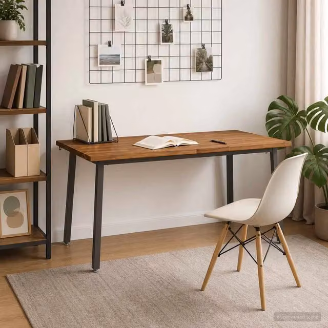 Tavolo da pranzo moderno vidaXL in legno di acacia con bordo vivo e finitura opaca, marrone, L: 160 cm, P: 80 cm, H: 75 cm