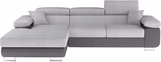 Divano angolare convertibile AMANDA MEUBLORAMA grigio con funzione letto e contenitore, L 280 x P 149 x H 90 cm