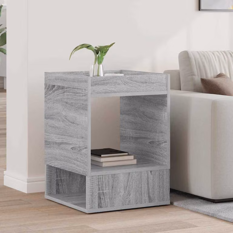vidaXL Tavolino moderno quadrato in legno ingegnerizzato grigio L/P/H: 40 x 40 x 56 cm