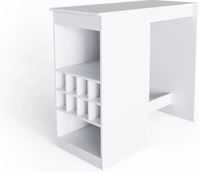Tavolo bar alto Vicco bianco moderno in MDF laccato L: 50 cm, P: 50 cm, H: 104,6 cm