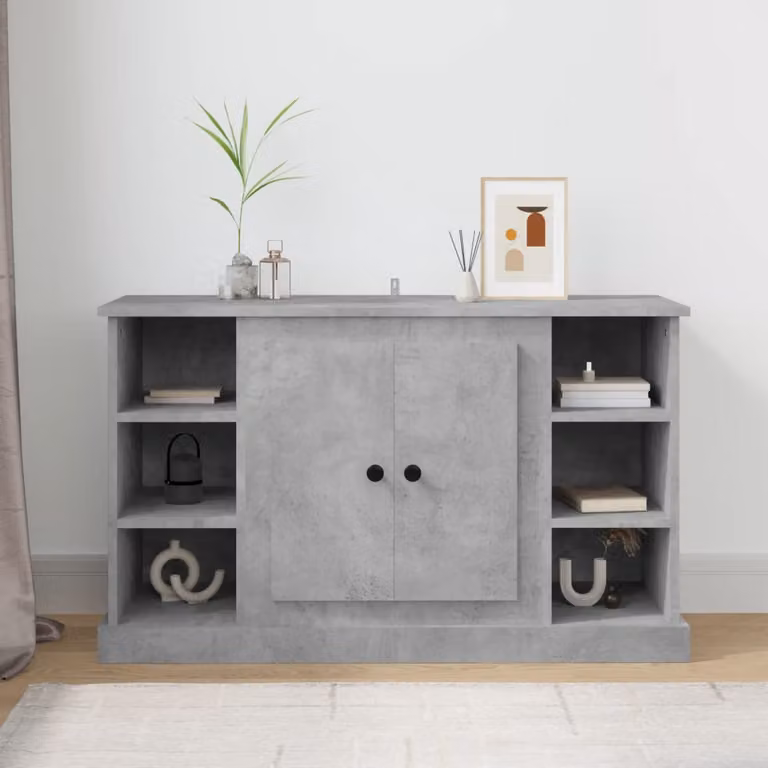 Credenza vidaXL in legno multistrato e MDF, Grigio Cemento, L 100 x P 35,5 x H 60 cm