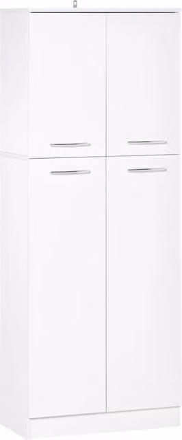 EasyComfort Armadio Multiuso a 4 Ante con Mensole Regolabili in MDF Bianco L: 59 cm, P: 31 cm, H: 155 cm