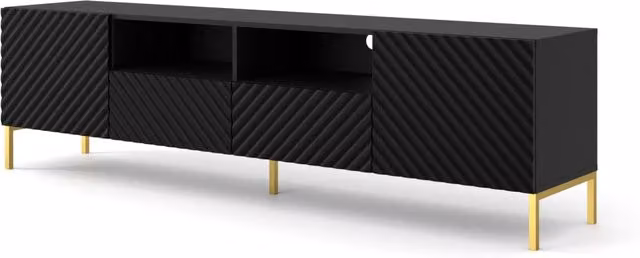 Mobile porta TV Surf Bim Furniture Nero Opaco L: 200 cm, P: 42 cm, H: 56 cm