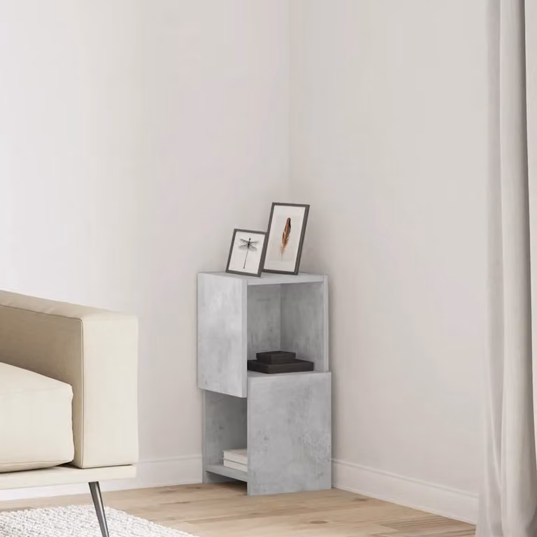 Mobile angolare vidaXL in legno ingegnerizzato grigio L: 25,5 cm, P: 25 cm, H: 55 cm