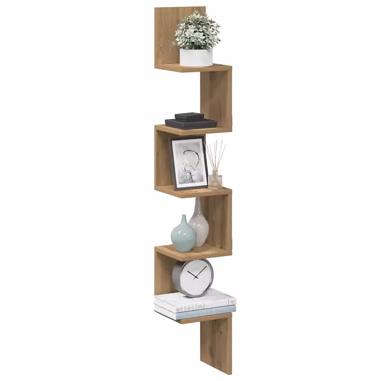 Scaffale angolare da muro vidaXL in MDF marrone moderno L/P/H: 20 x 20 x 127,5 cm