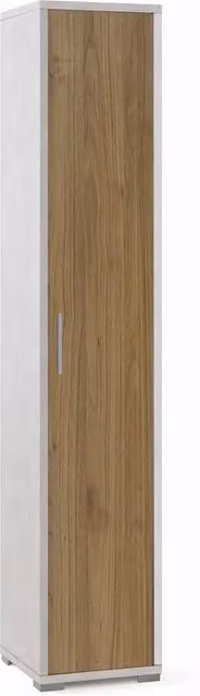 Armadio colonna SARMOG con 1 anta, colore Bianco Ossido e Noce Stelvio, L/P/H: 39 x 41 x 199 cm