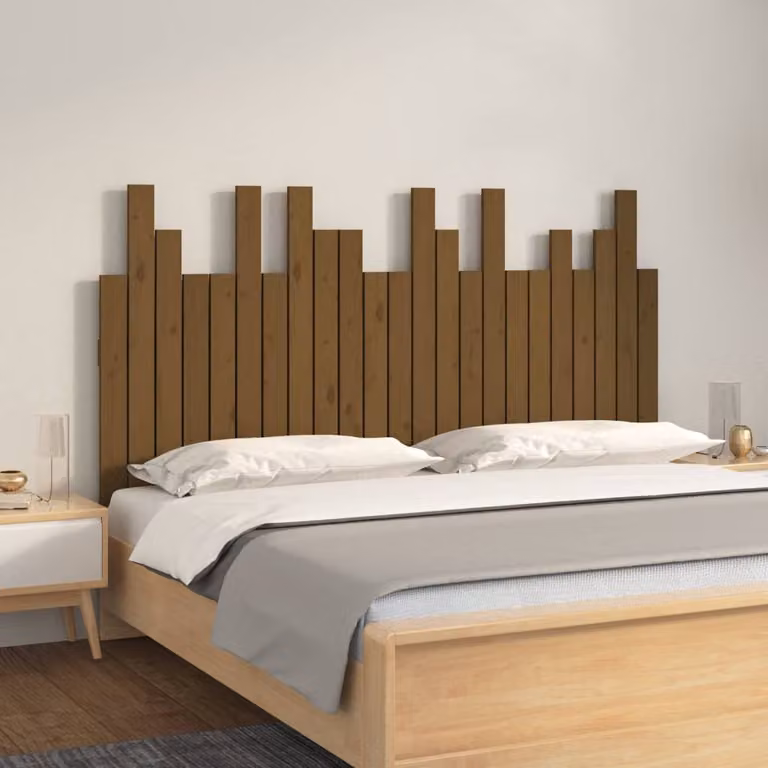Testiera da parete vidaXL in legno massello di pino, colore marrone, L: 146,5 cm, P: 3 cm, H: 80 cm