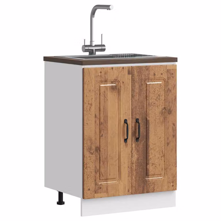 Base lavello mobile Kalmar vidaXL in legno color marrone L 60 x P 46 x H 81,5 cm