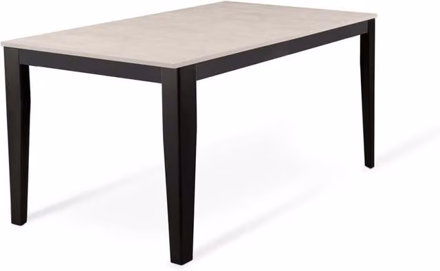 E-STYLO Tavolo allungabile moderno con top in melaminico cemento bianco e base in metallo nero, L: 90 x P: 156/316 x H: 76 cm