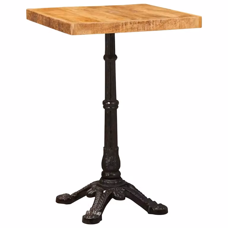 vidaXL Tavolo da bistrot in legno di mango massello marrone e nero L/P/H: 50 x 50 x 76 cm