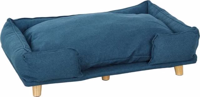 Divano lettino per cani PawHut con cuscino rimovibile, Blu, L: 96 cm, P: 66 cm, H: 24 cm