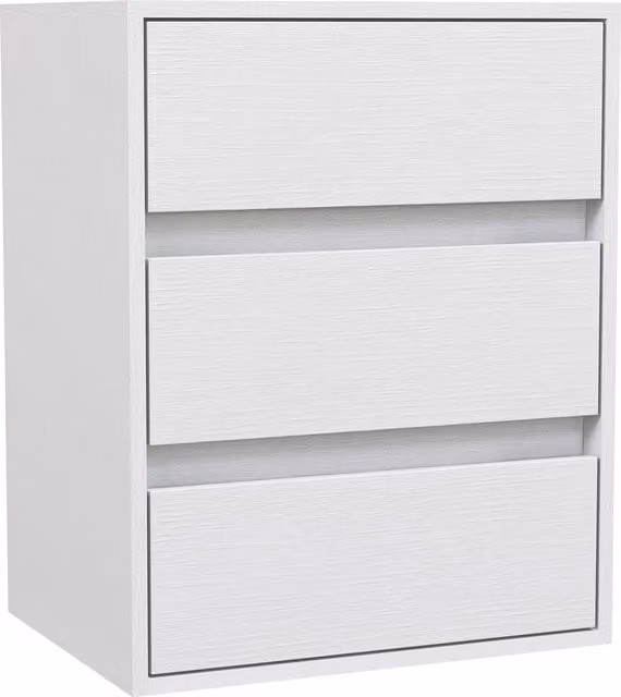 Cassettiera moderna HOMCOM con 3 cassetti in legno bianco, L 40 cm x P 30 cm x H 50.5 cm