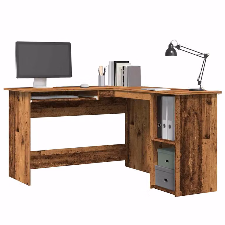 Scrivania Angolare vidaXL in Legno Marrone per Home Office L: 120 cm, P: 140 cm, H: 75 cm
