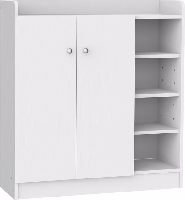 Mobile porta scarpe HOMCOM bianco con ante e ripiani, L: 83 cm, P: 30 cm, H: 90 cm