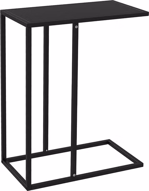 Tavolino da salotto HOMCOM in stile industriale a forma di C, in metallo nero, L/P/H: 46 x 26 x 60 cm