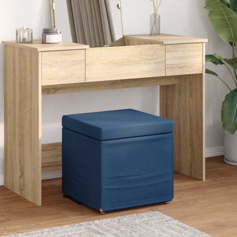 Pouf vidaXL Blu in Tessuto e Legno MDF L/P/H: 41 x 41 x 40 cm