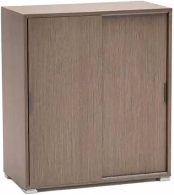 Base cucina KIVIO con 2 ante scorrevoli in rovere grigio L75 x H85 x P38 cm