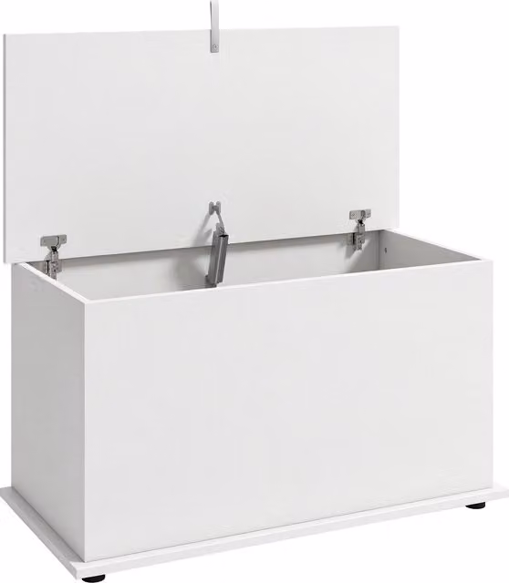 Cassapanca contenitore con coperchio di sicurezza HOMCOM, colore bianco, design moderno