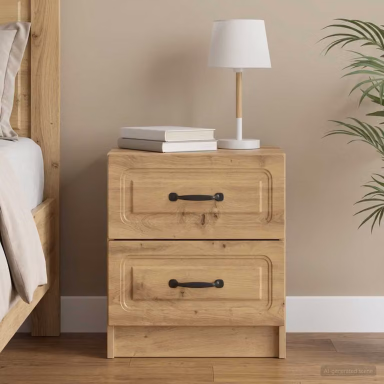 vidaXL Armadio da Notte Moderno in Rovere, L 43 cm x P 34,5 cm x H 44,5 cm