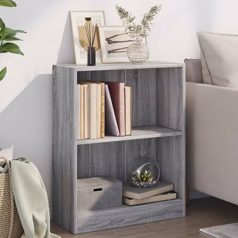 Libreria moderna vidaXL in legno e MDF Grigio, L: 60 cm, P: 24 cm, H: 76 cm