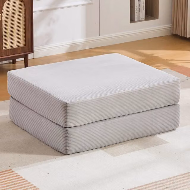Poltrona richiudibile salvaspazio Minimal in tessuto imbottito grigio chiaro L 65 cm x P 65 cm x H 70 cm